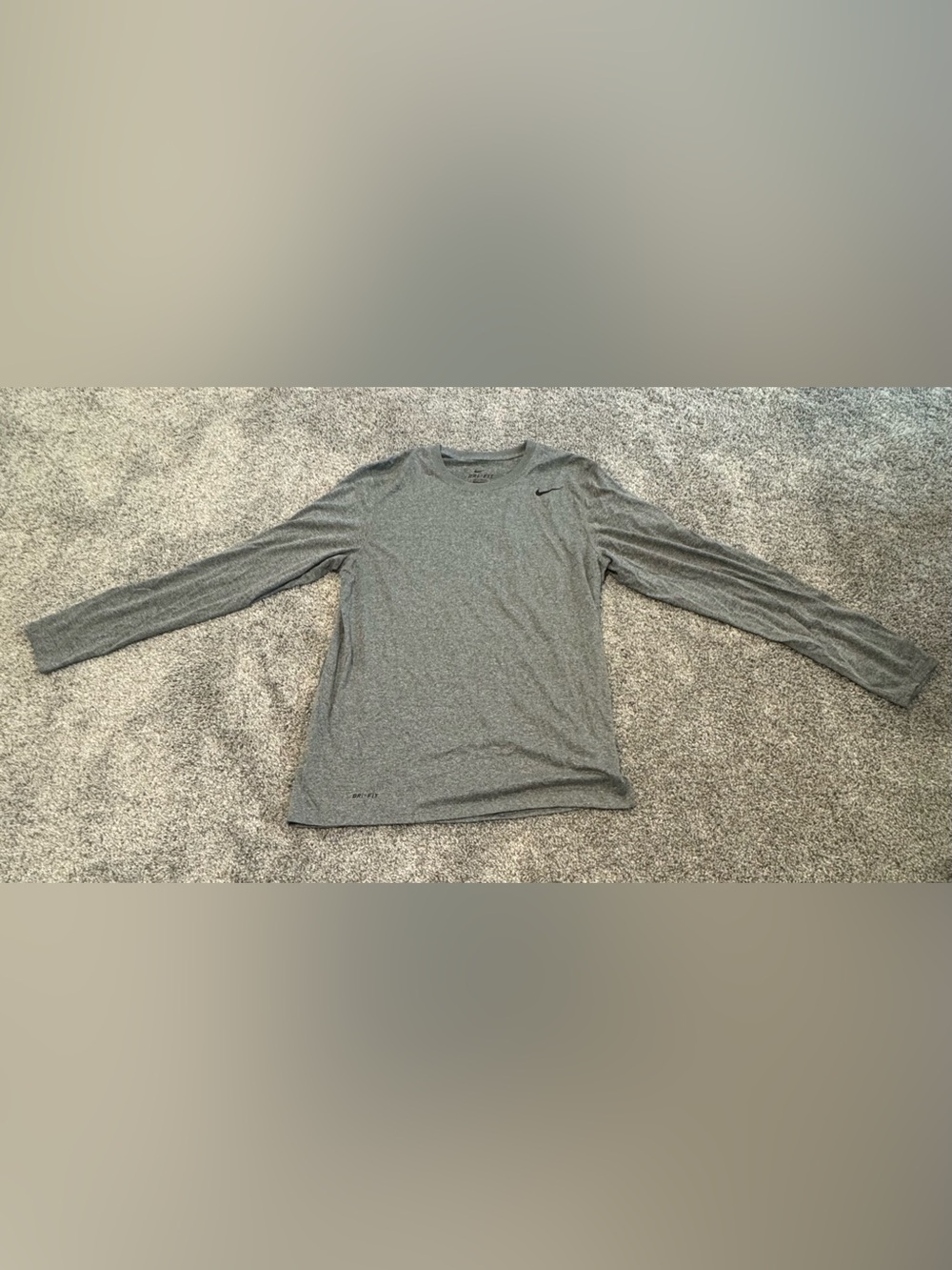 Nike Gray Long Sleeve Dri-FIT Performance Tee